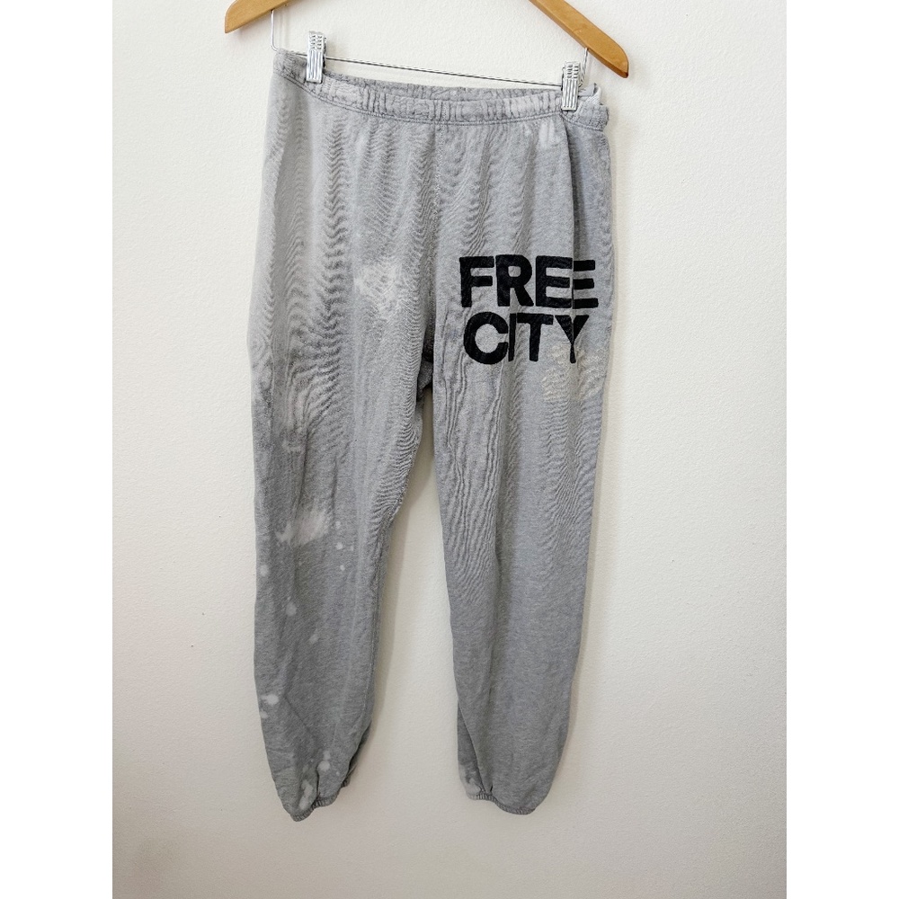 Freecity Gray BLEACHOUT OG sweatpants - heatheryumm M - Picture 2 of 8
